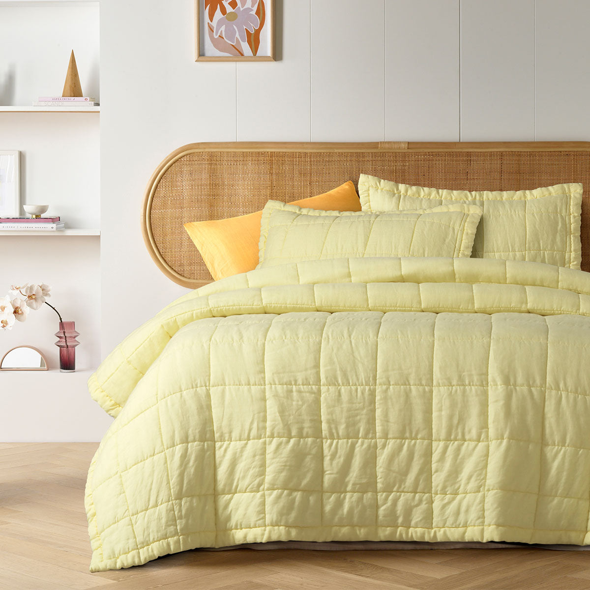 Bledington butter French linen coverlet king