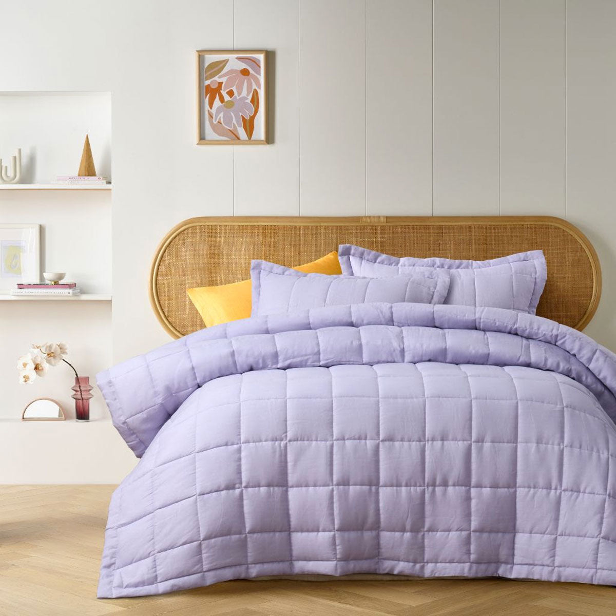 Northleach lilac French linen coverlet king