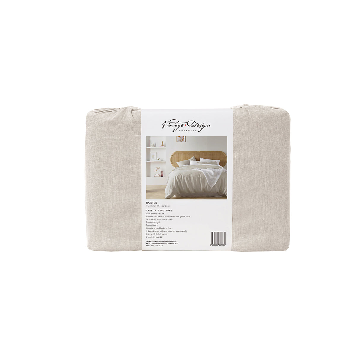 Vintage Design Homewares Natural French Linen Quilt Cover Set — Allure Home Collections