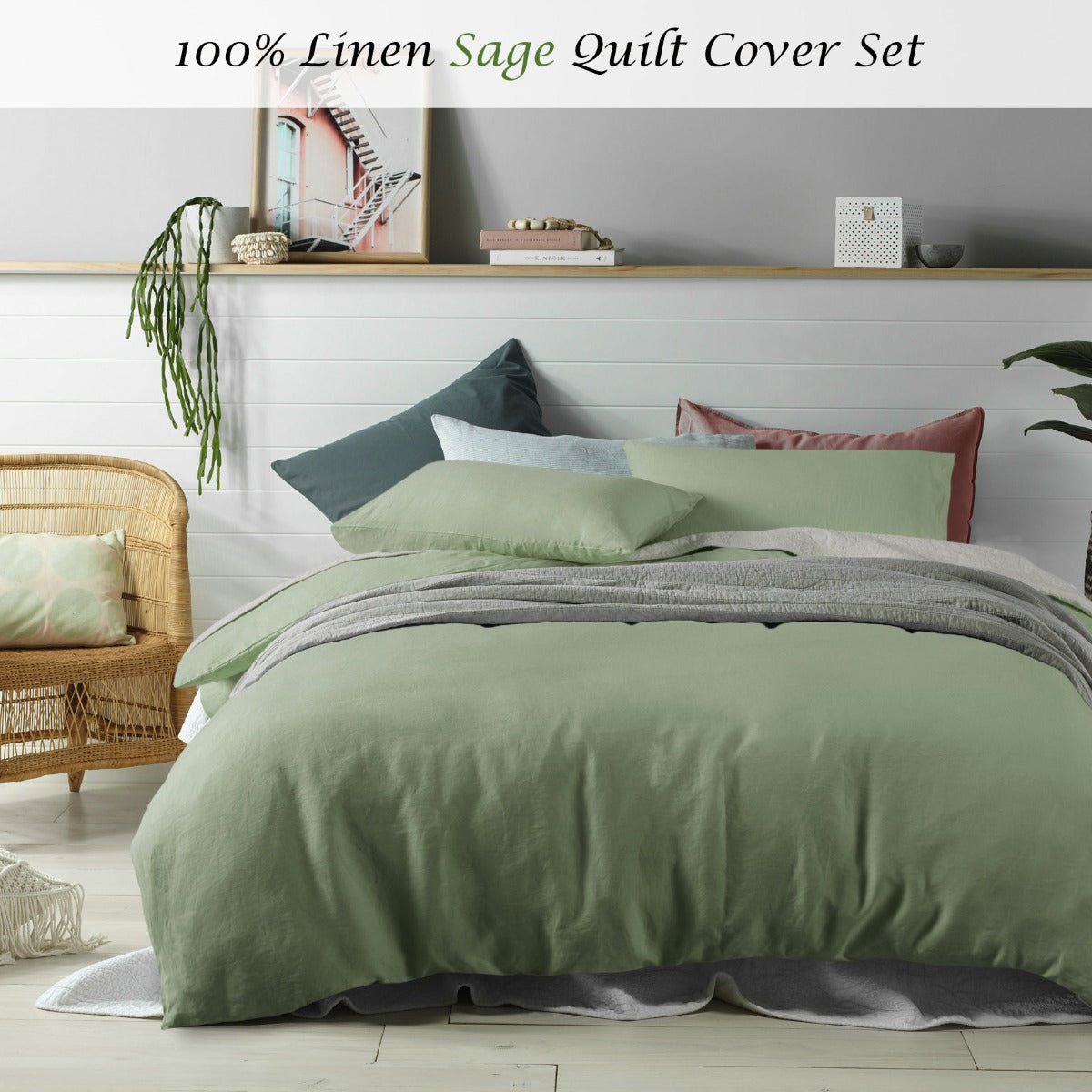 Vintage Design Homewares 100% Linen Quilt Cover Set — Vintage Charm — Allure Home Collections