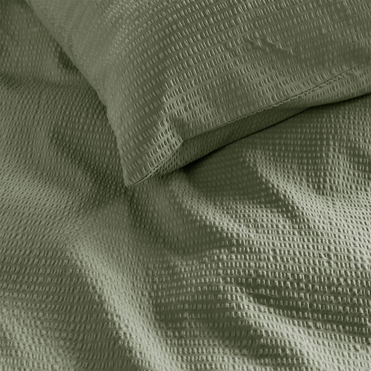 Bedding House Summer Green Seersucker Cotton Quilt Cover Set — Allure Home Collections