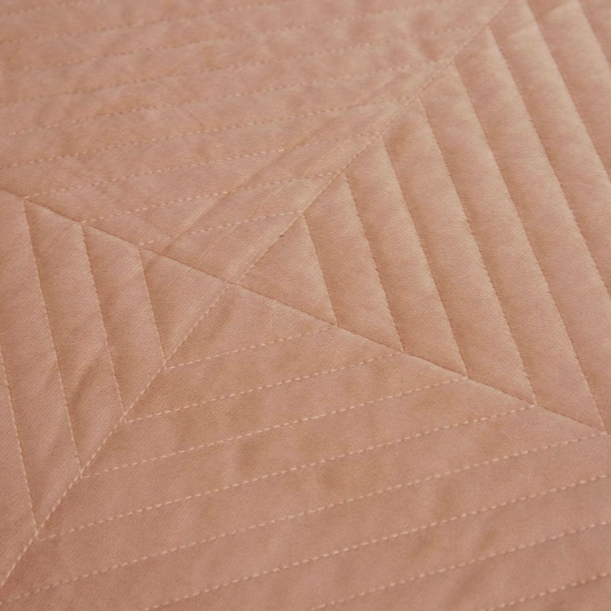 Upper Oddington Velvet Quilted Coverlet Set 3pcs, Clay Pink Queen King