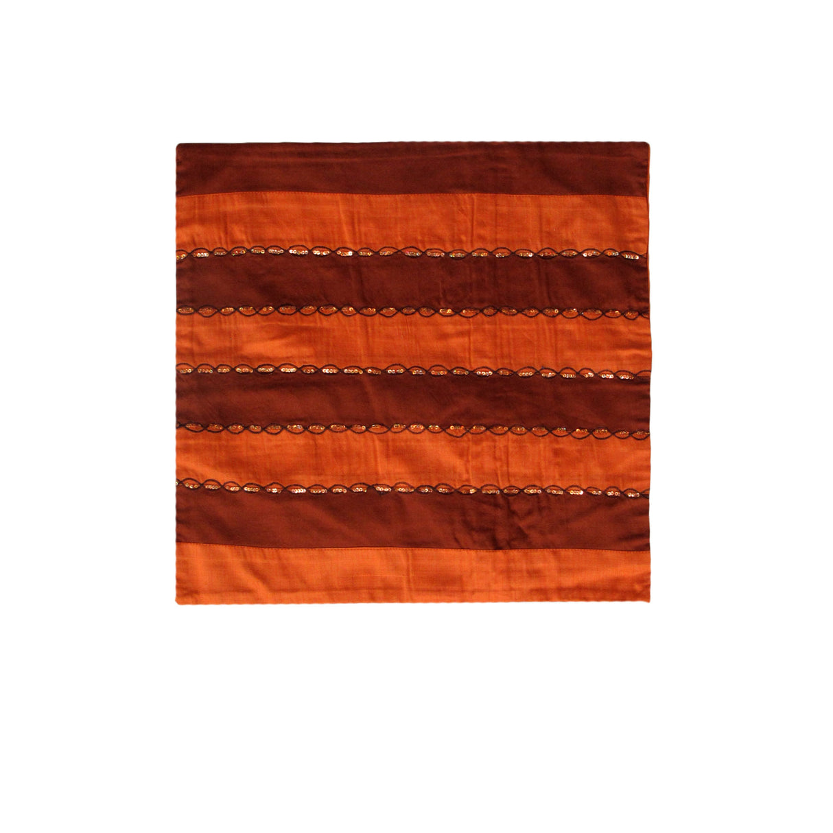 IDC Homewares Ayra Sequined Embroidered Cushion Cover — Burnt Orange — Allure Home Collections