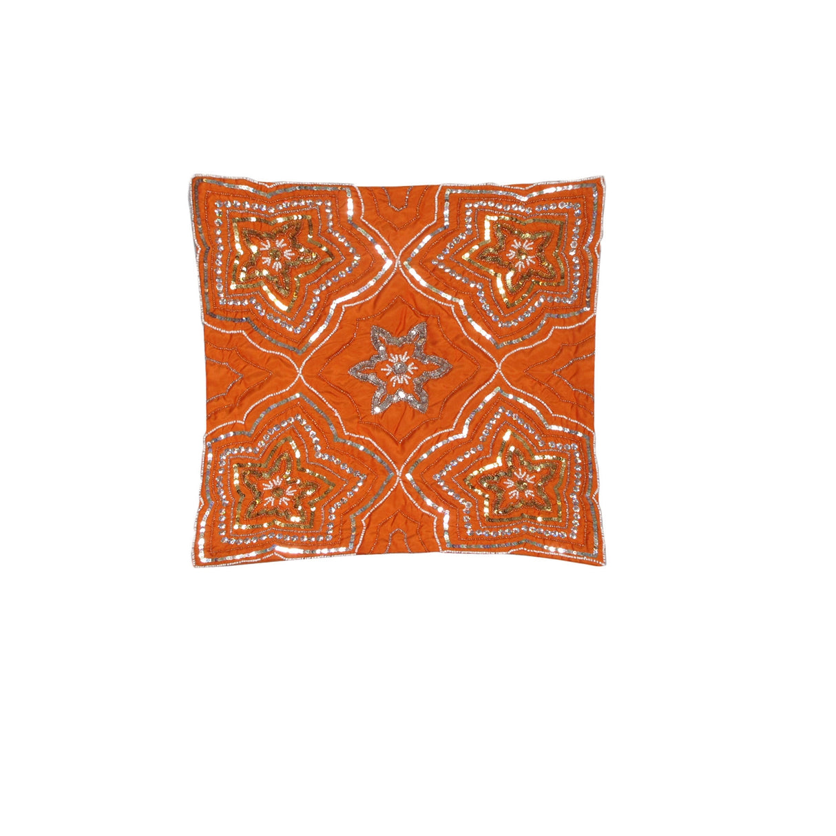 IDC Homewares Maya Sequin Cushion Cover — Orange and Chocolate — Allure Home Collections