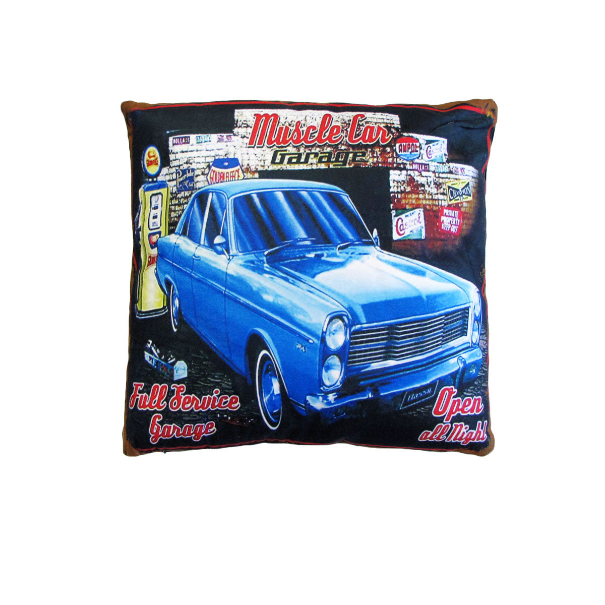 Australian Mancave Retro Cushion Collection — Vintage Automotive and Retro Logos — Allure Home Collections