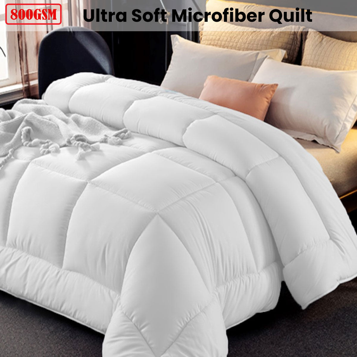 Hampnett All Seasons Microfibre Quilt 800GSM, King