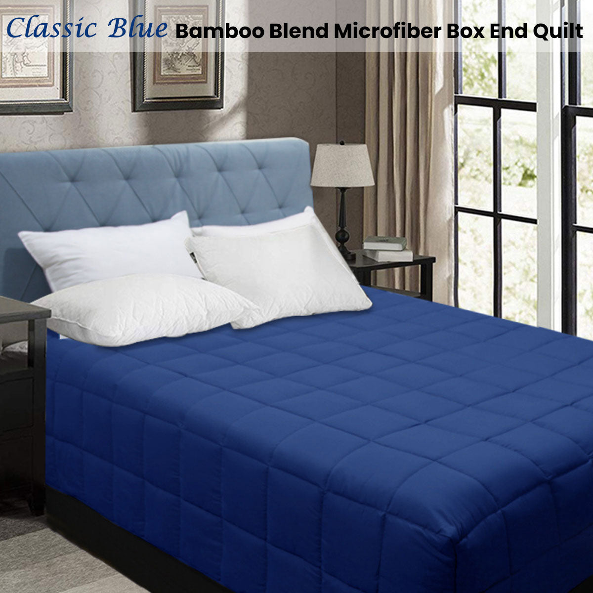 Sapperton Quilt, Double, Classic Blue
