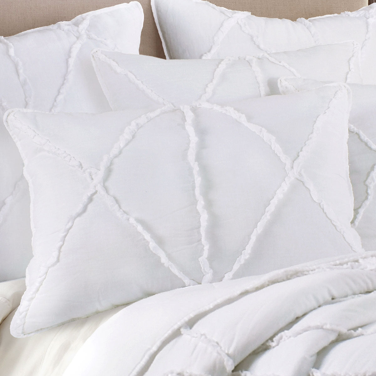 Staverton Bobby Ruffle Coverlet Set, White Queen