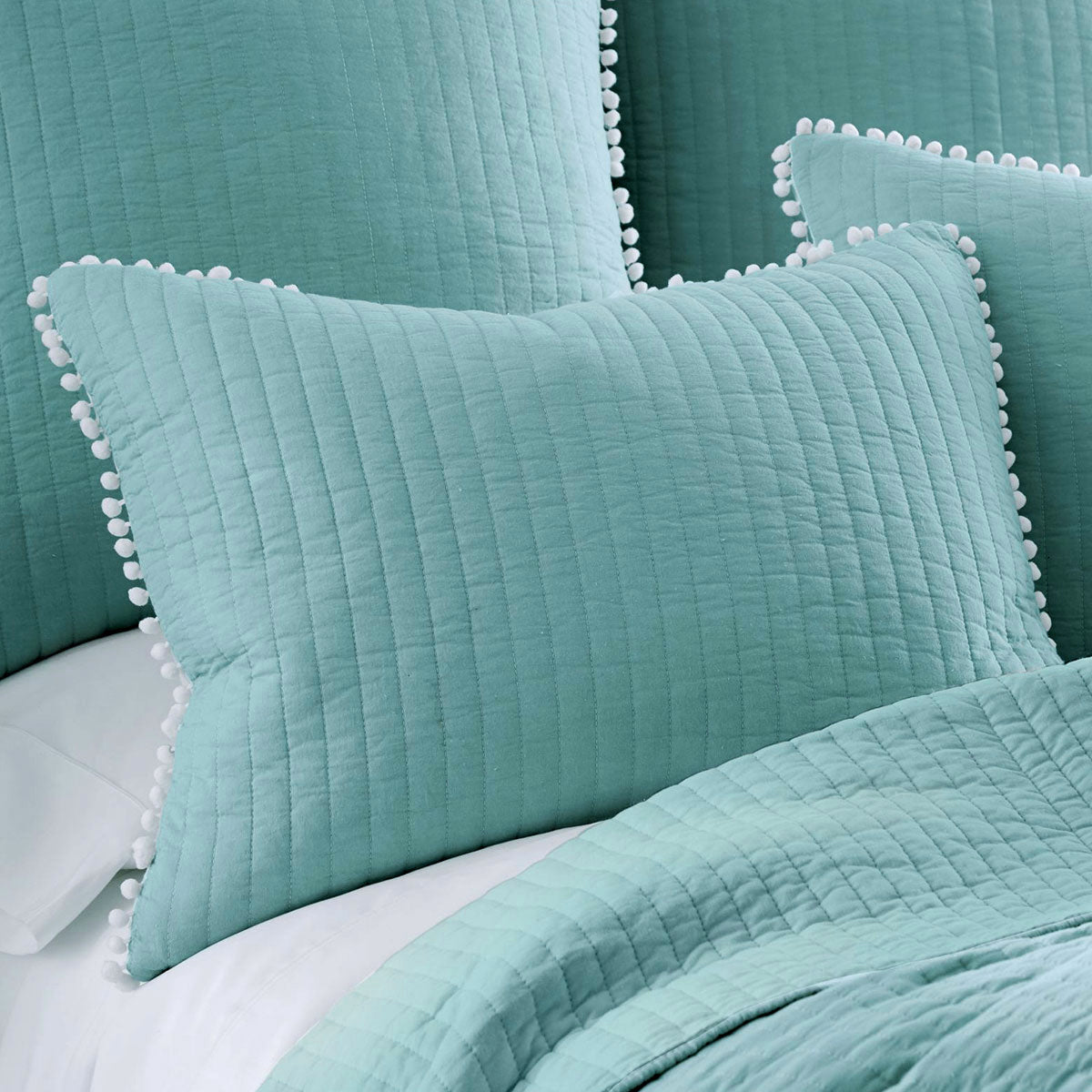 Ebrington Cotton Coverlet Set, Super King, Blue