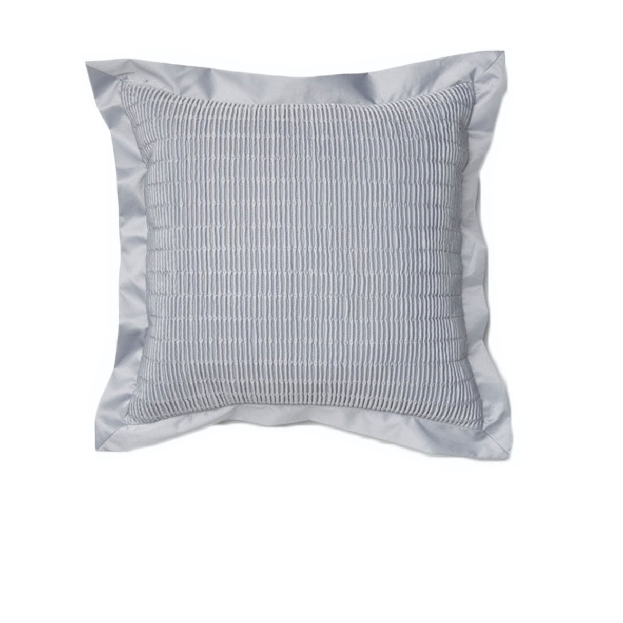 Rapee Morocco Quilted Flange and Ruffle Cushion Cover — Silver and Mulberry — Allure Home Collections