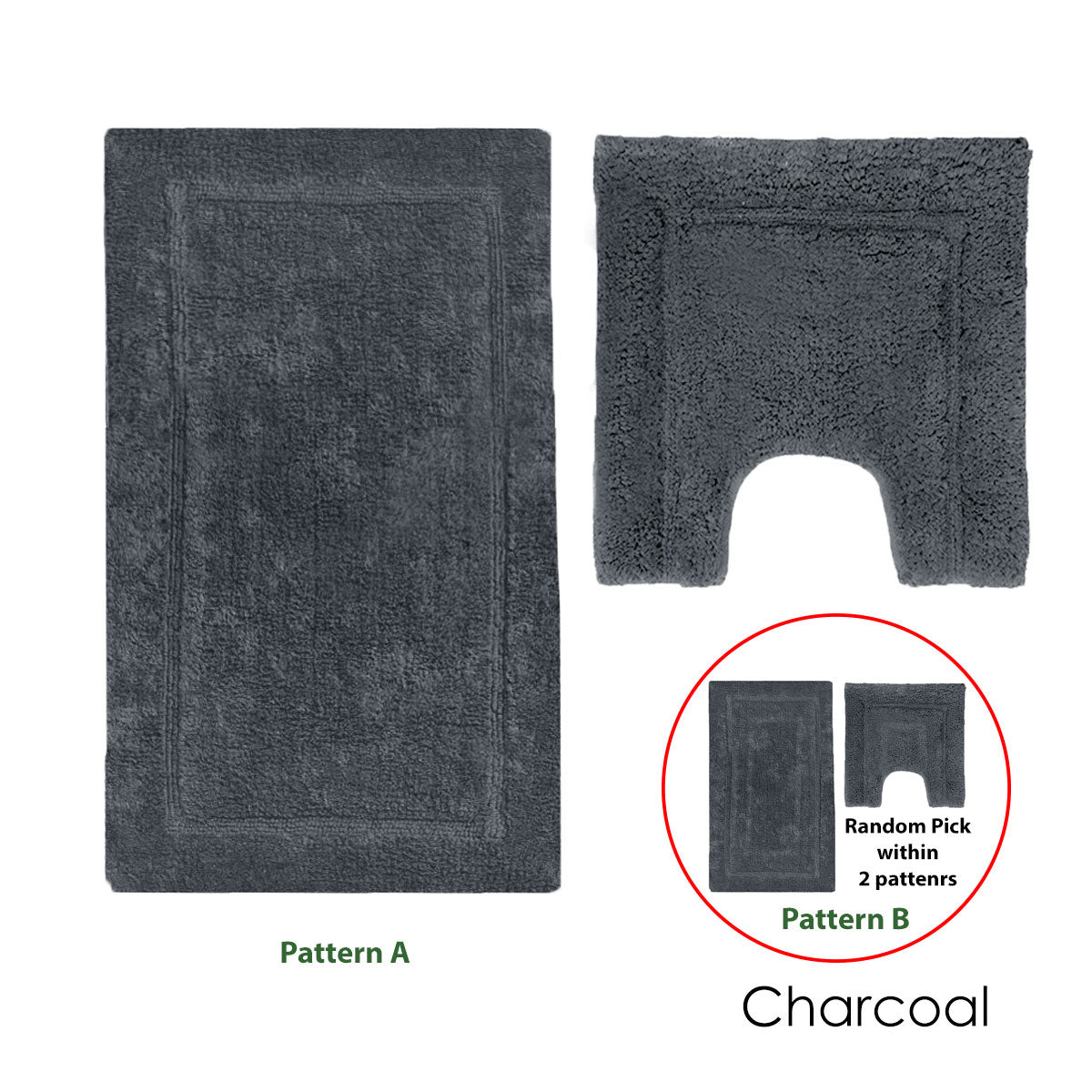 2200GSM 2 Pce Axel 100% Cotton Bath Mat Set - Plush Luxury Bathroom Mats
