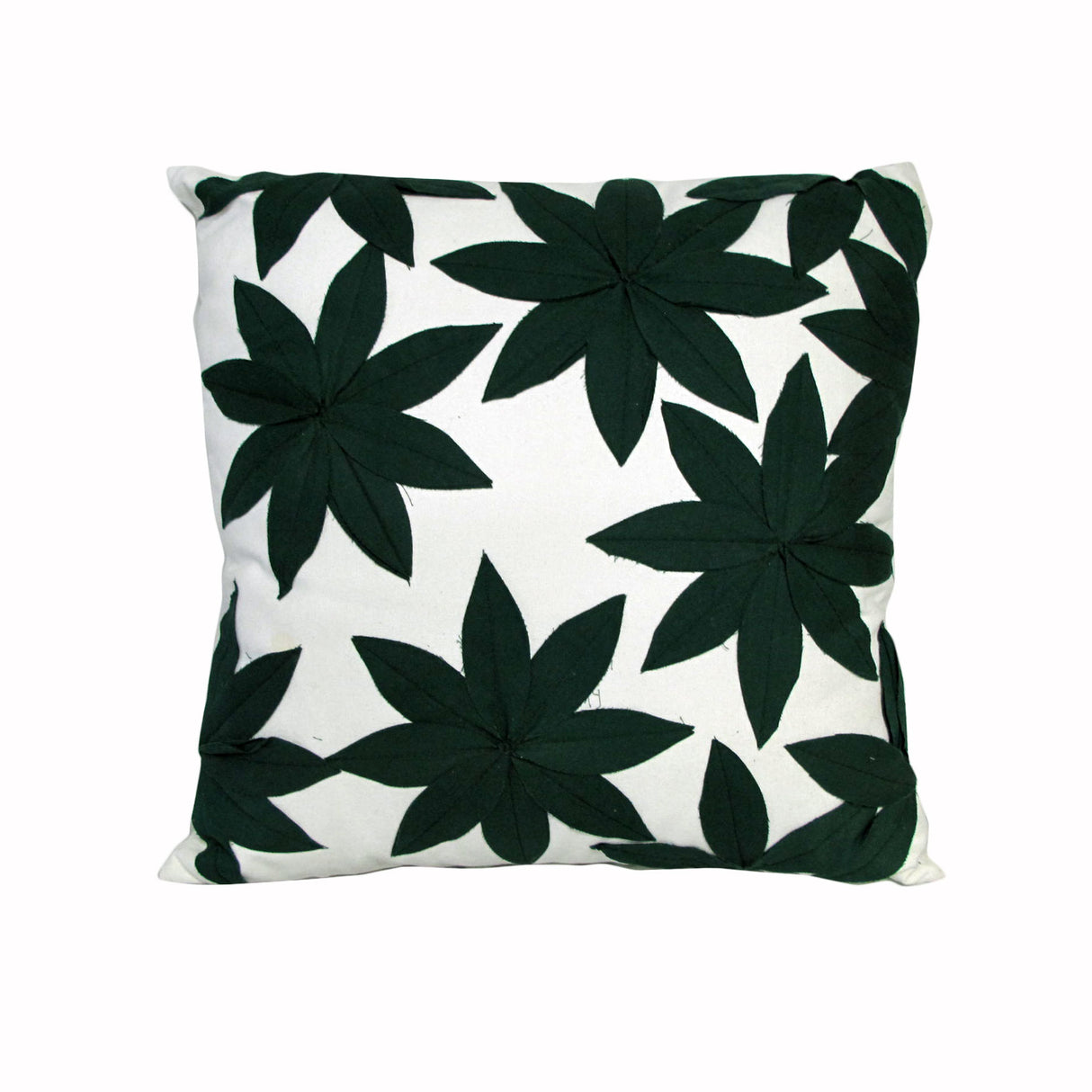 Impressions Lilypad Floral Appliqué Cushion — White 45 x 45cm — Allure Home Collections