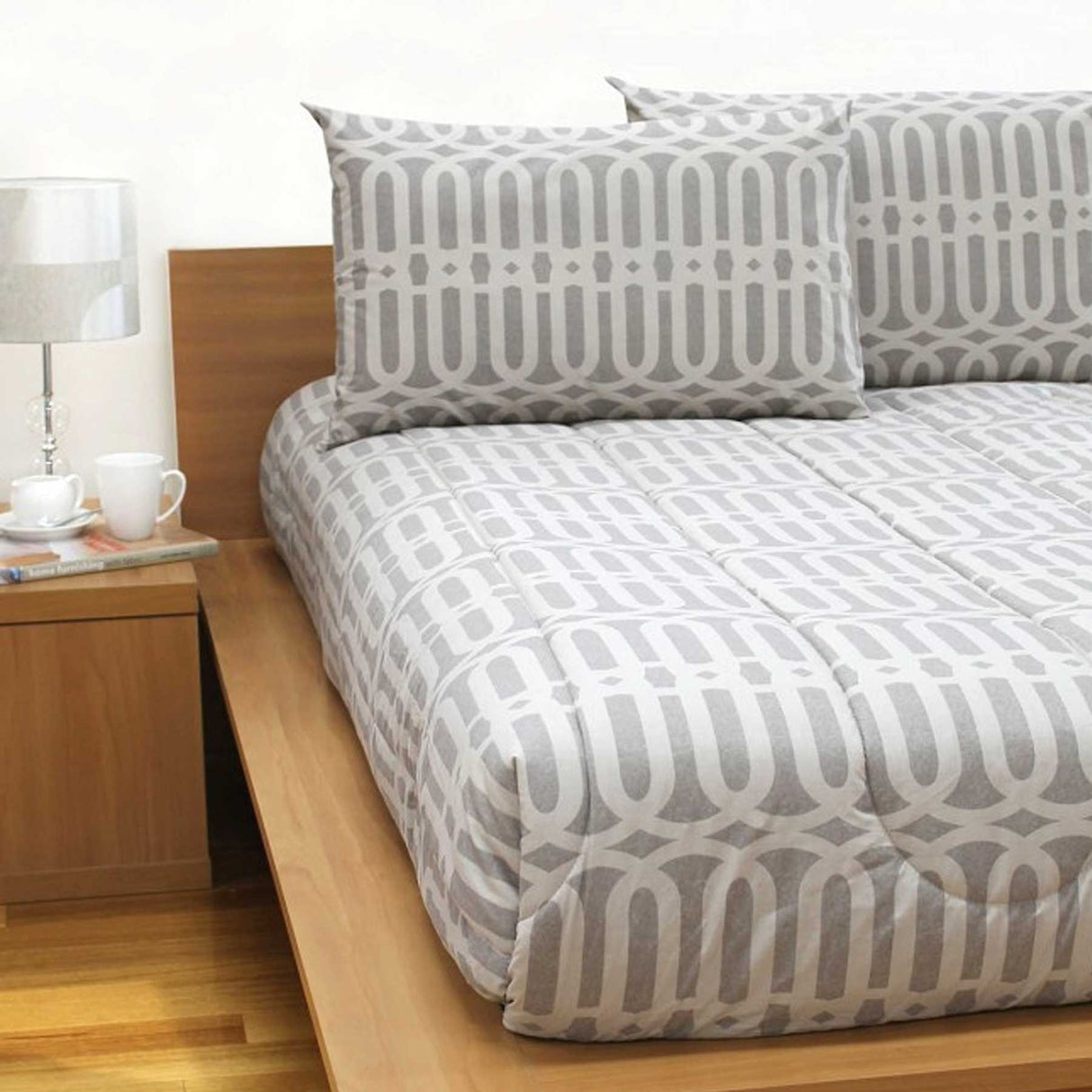 Condicote sand geometric polyester cotton comforter set Single
