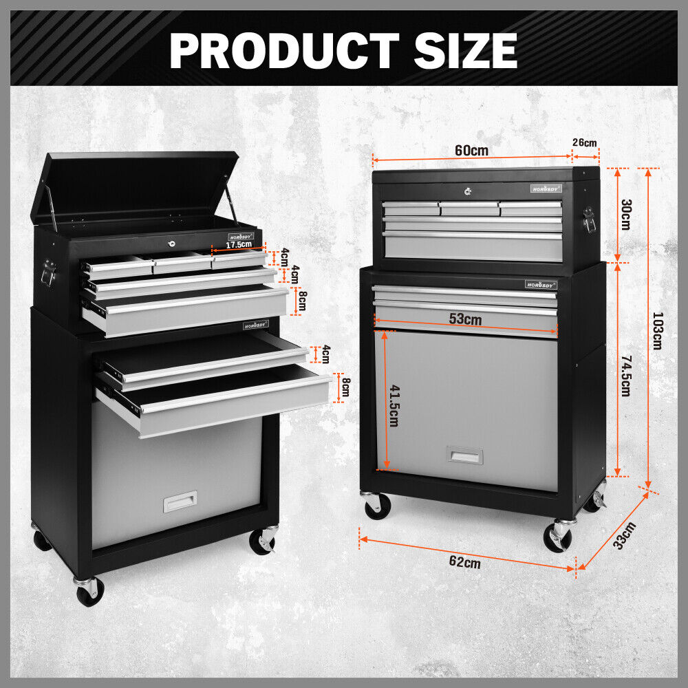 7 Drawer Tool Trolley Cabinet with Castors