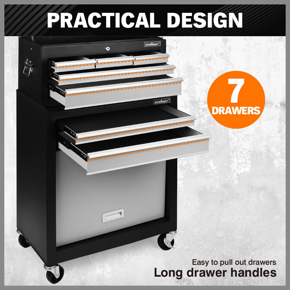 7 Drawer Tool Trolley Cabinet with Castors