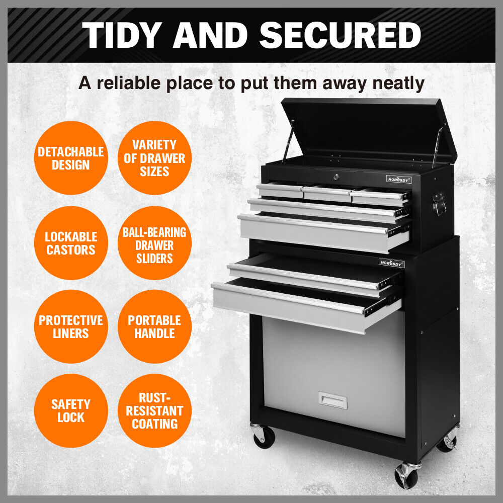 7 Drawer Tool Trolley Cabinet with Castors