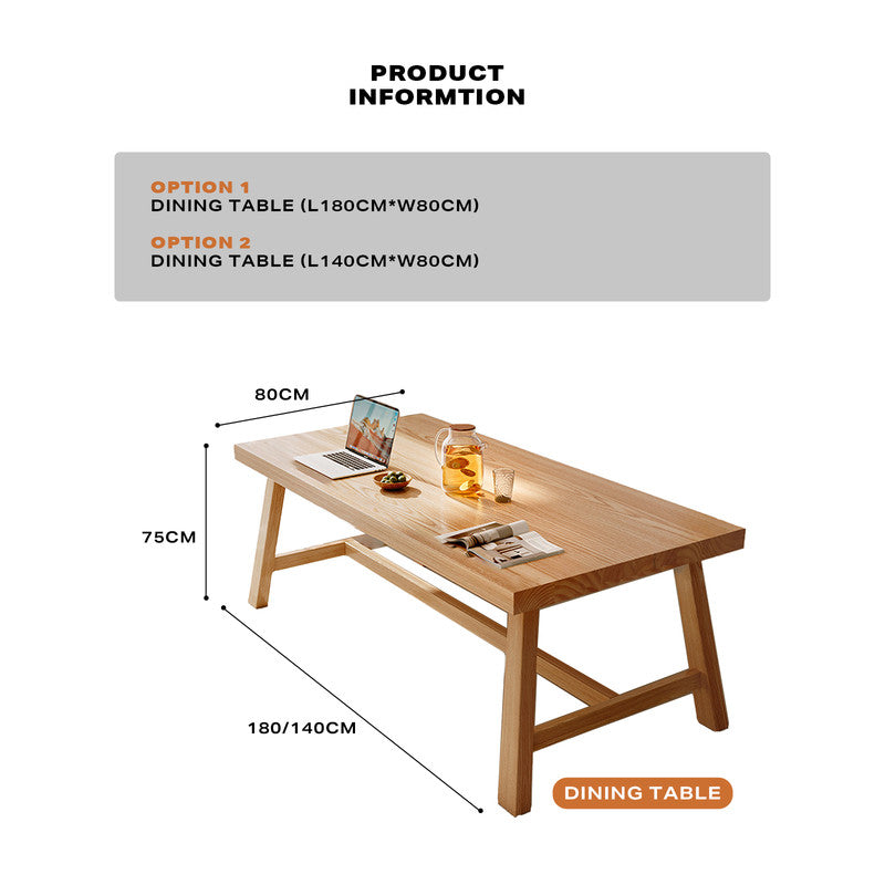 Elegant 1.4M Solid Wood Dining Table