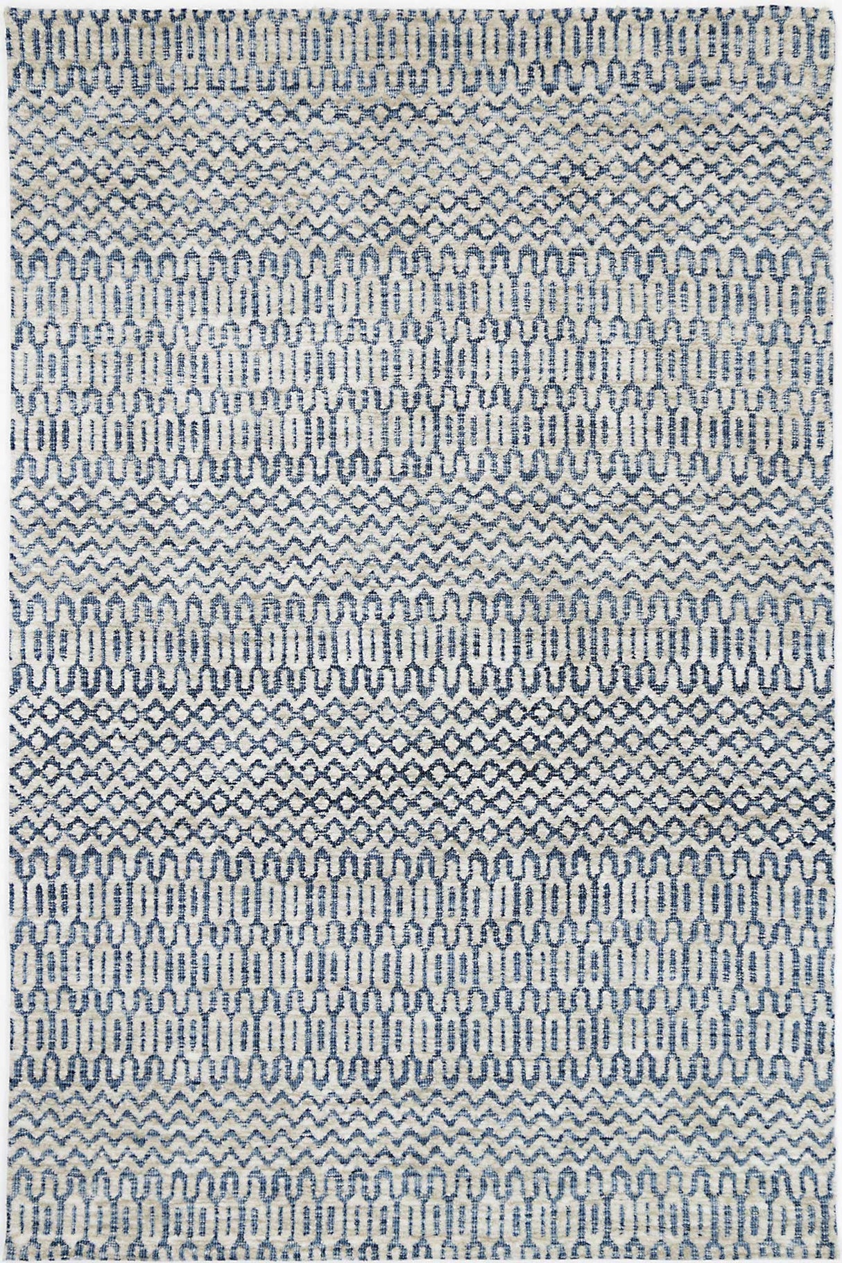 Navy tribal polyester floor rug 240x330cm