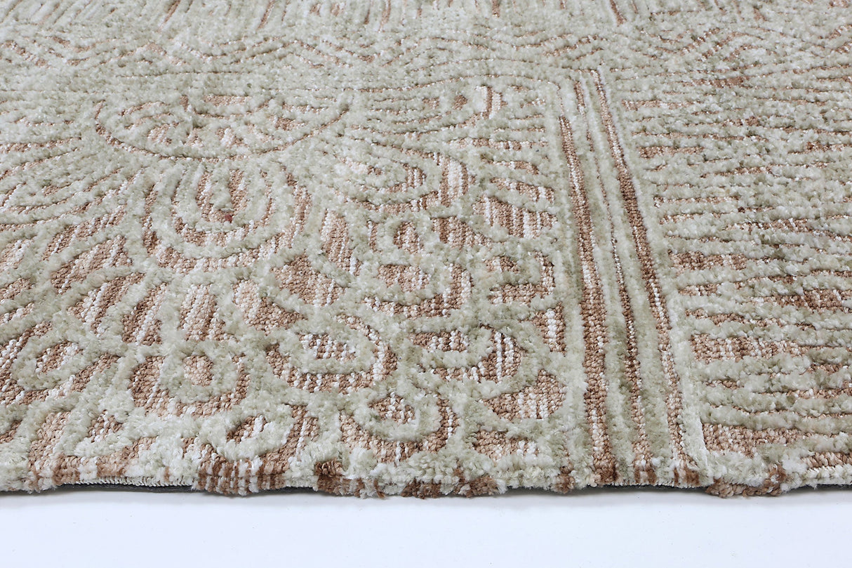 Rust tribal polyester floor rug 240x330cm