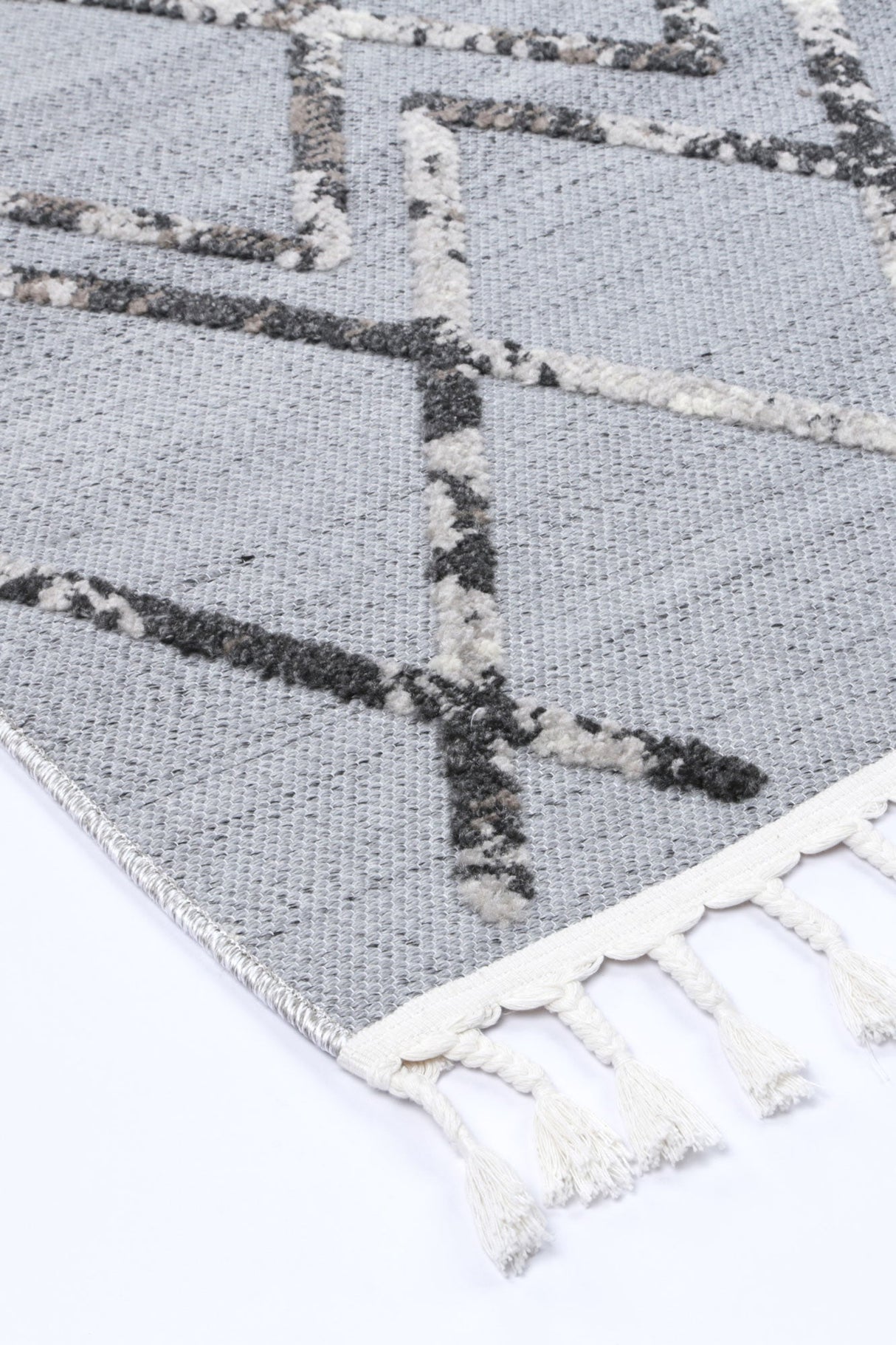 Geometric Contemporary Floor Rug, Grey 240x330cm