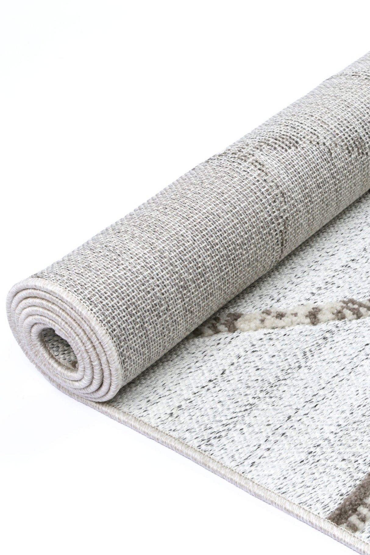 Cream beige geometric polypropylene floor rug 240x330cm