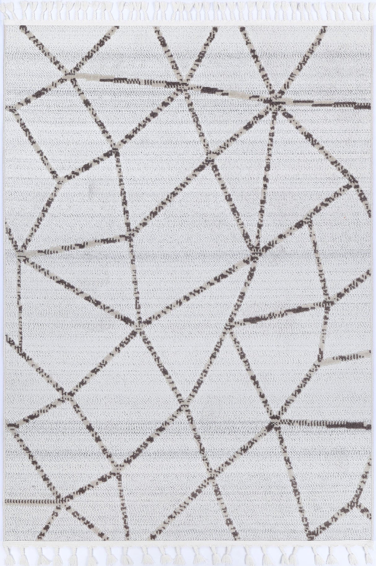 Modern Geometric Floor Rug, Cream Beige 300x400cm