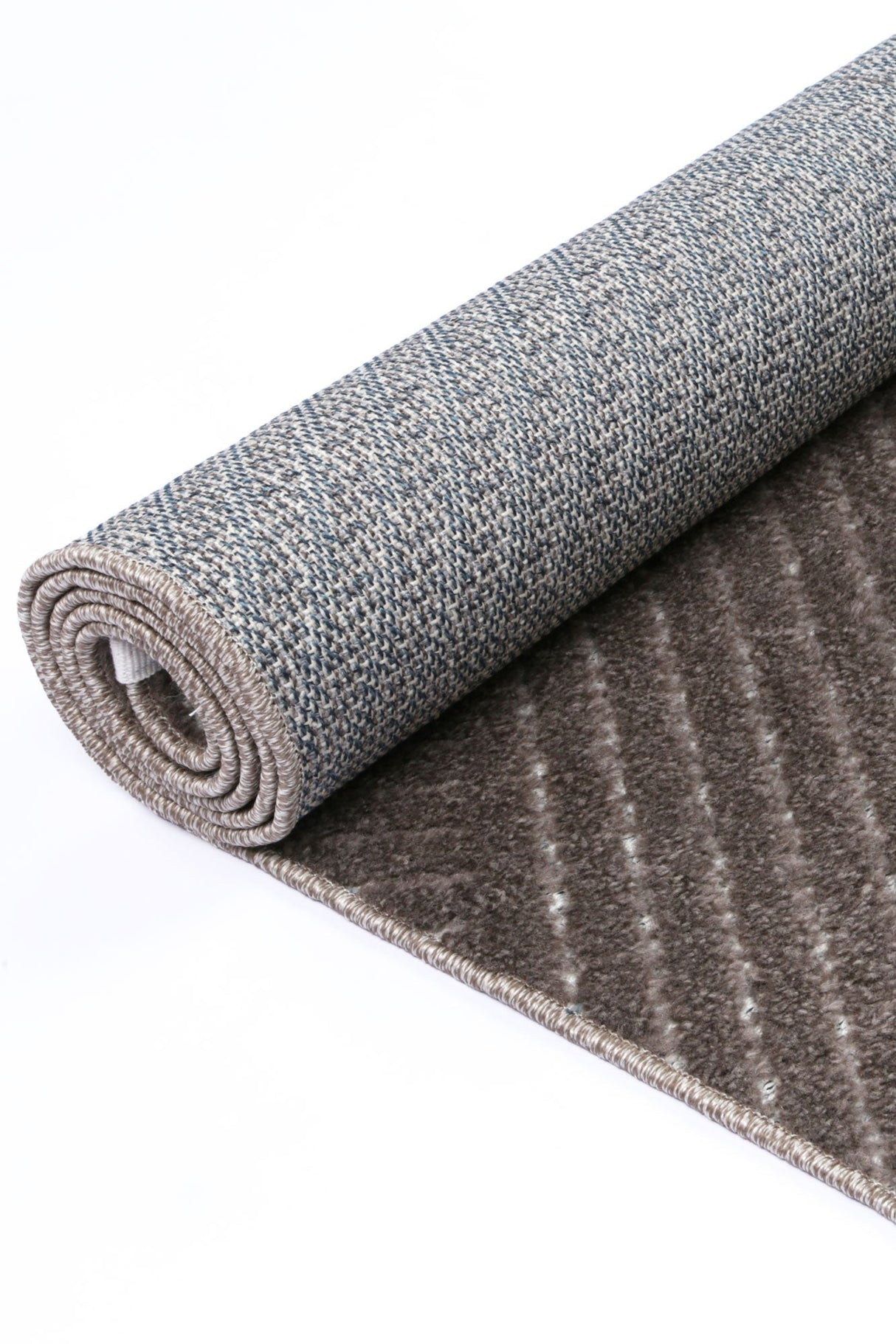 Cream beige geometric polypropylene runner rug 80 x 300cm view 4