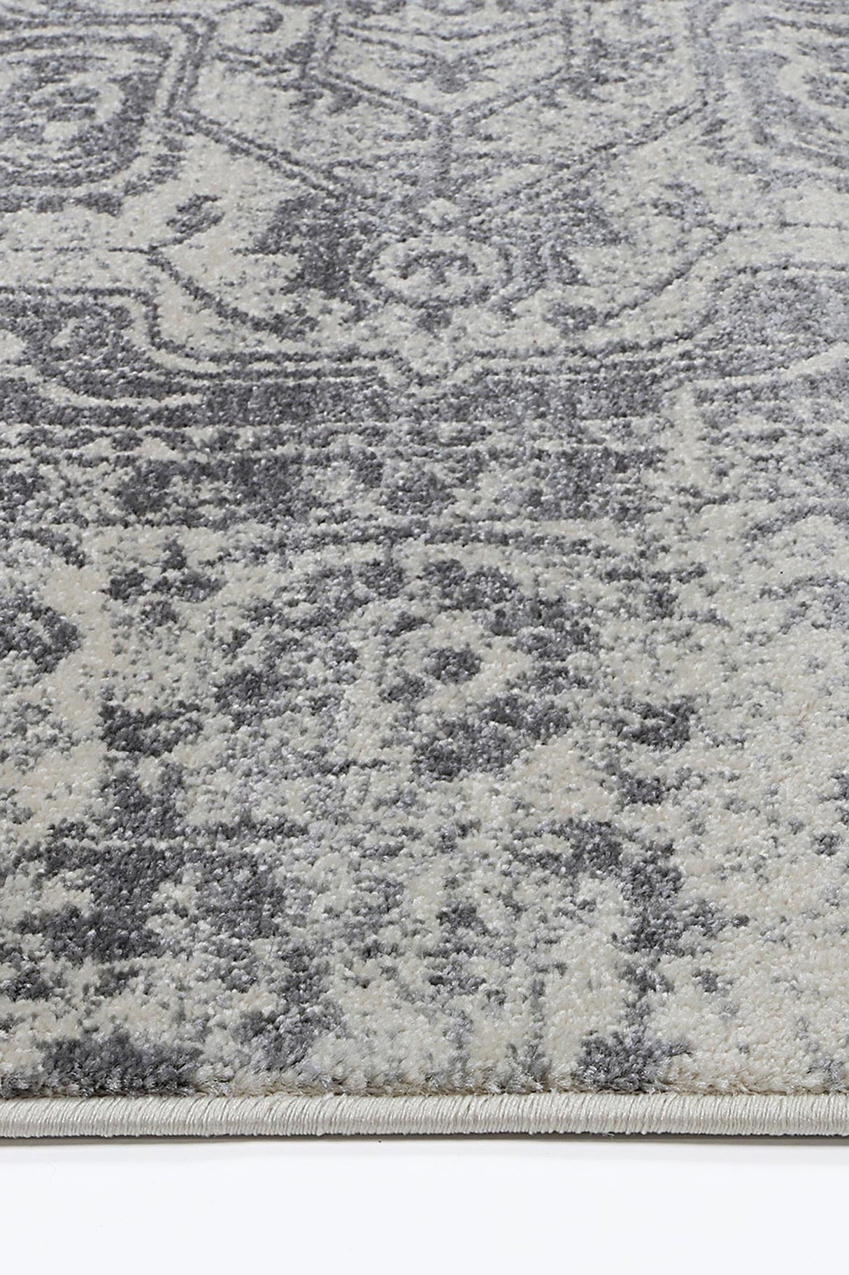 Distressed Transitional Polypropylene Floor Rug Ivory Grey 300 x 400cm, view 4