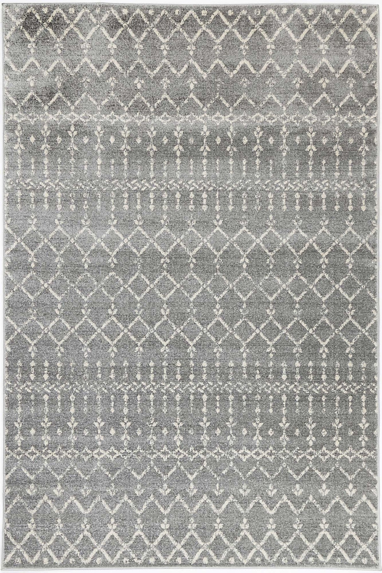 Distressed Transitional Polypropylene Floor Rug Grey Ivory 300 x 400cm, view 2