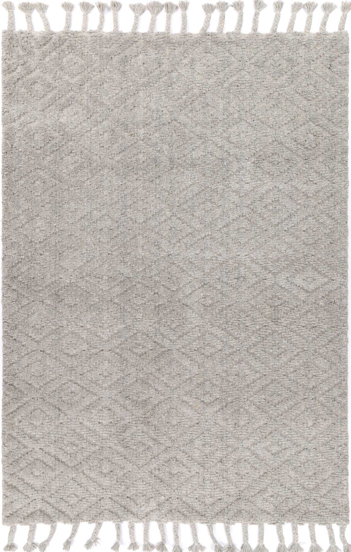 Grey hand tufted wool blend floor rug 240x330cm