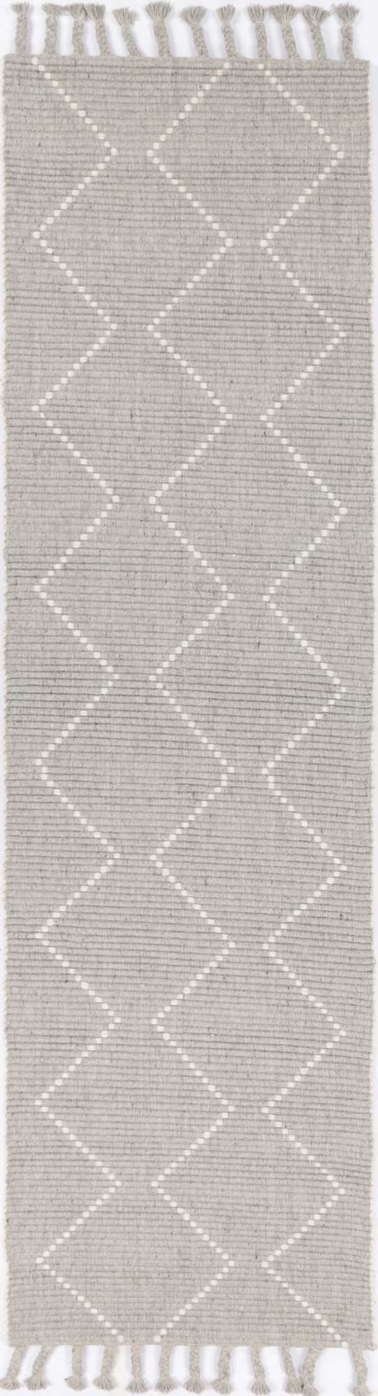 Hand Tufted Wool Blend Tribal Floor Rug, Grey 300x400cm