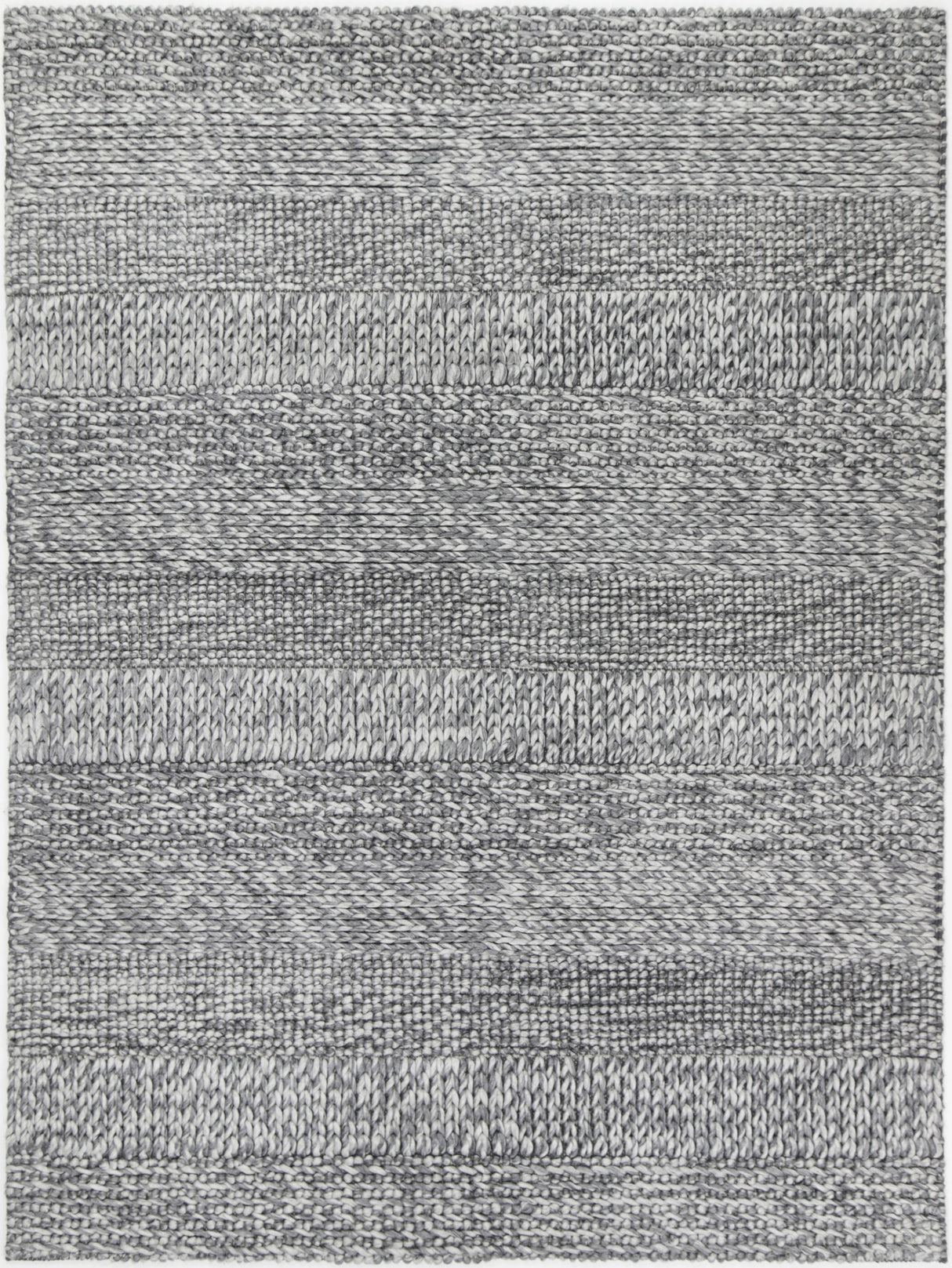 Textured wool blend floor rug in charcoal, 200 x 290 cm