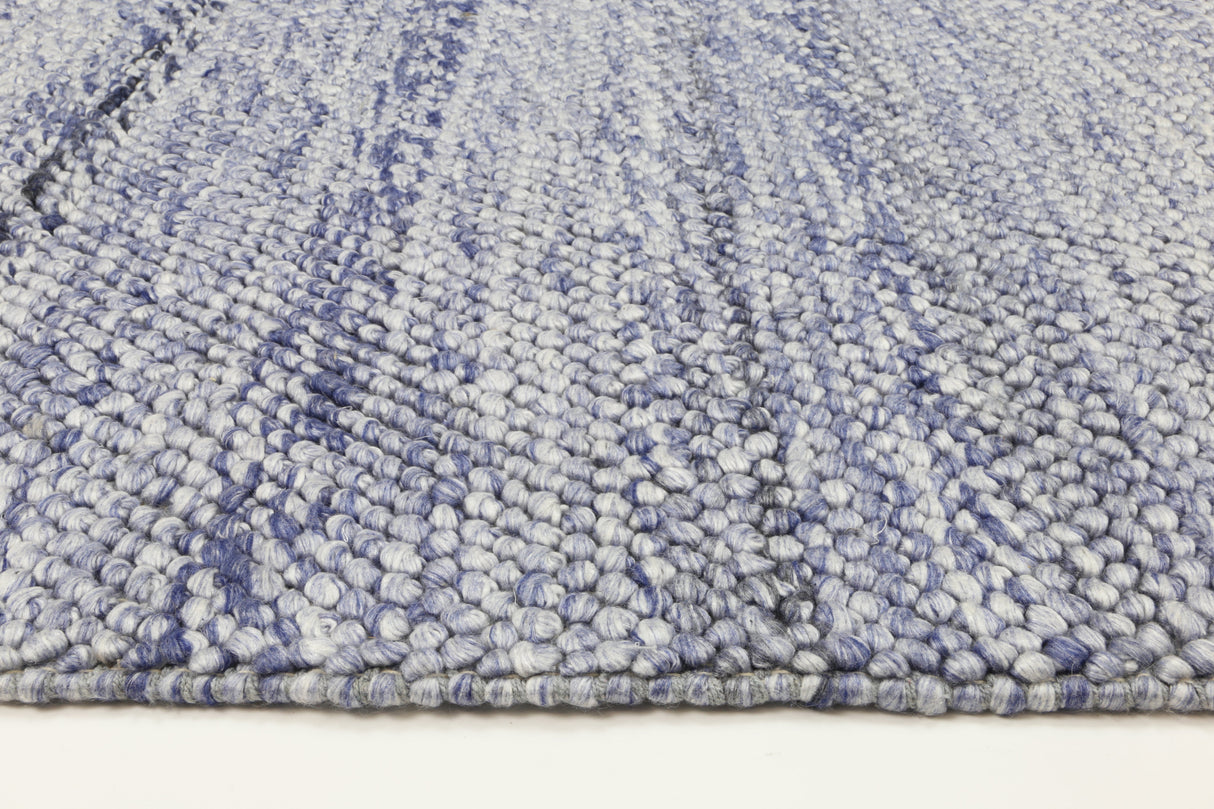 Looped Wool Blend Floor Rug, Blue 240x330cm