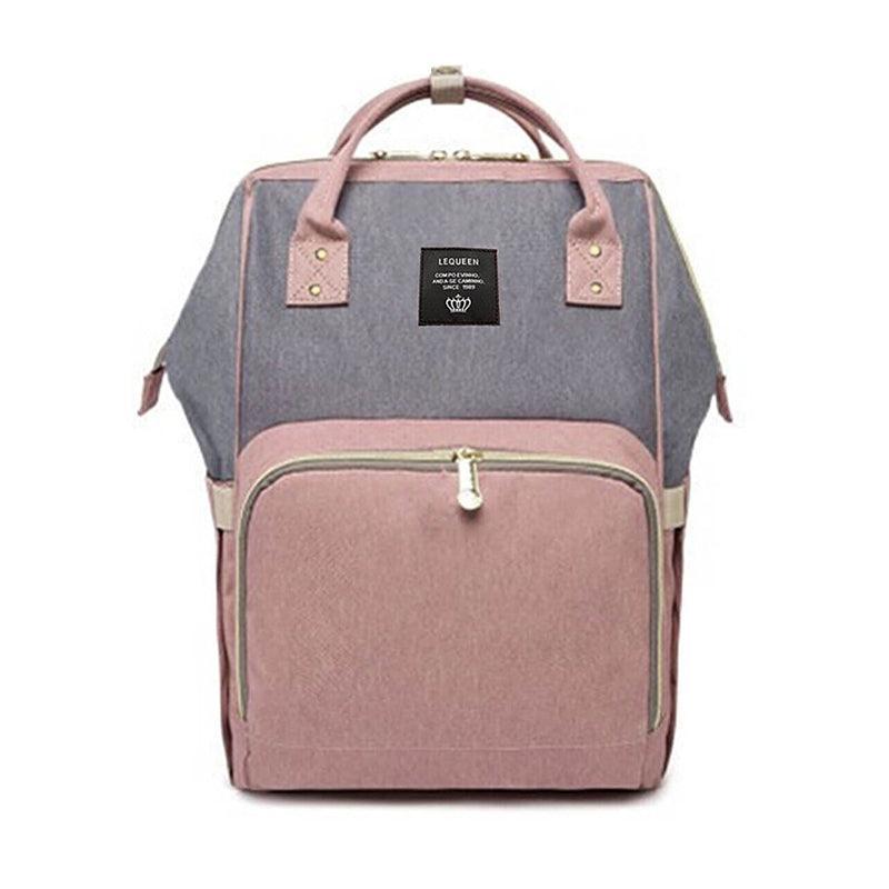 Multifunction Nappy Changing Backpack, Pink Grey