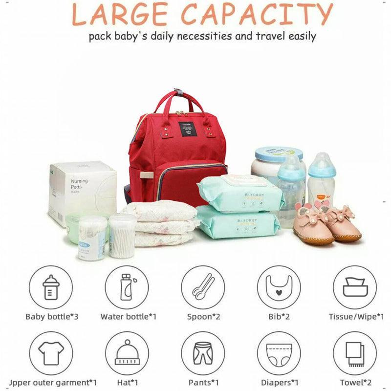 Multifunction Nappy Changing Backpack, Tangerine Pink