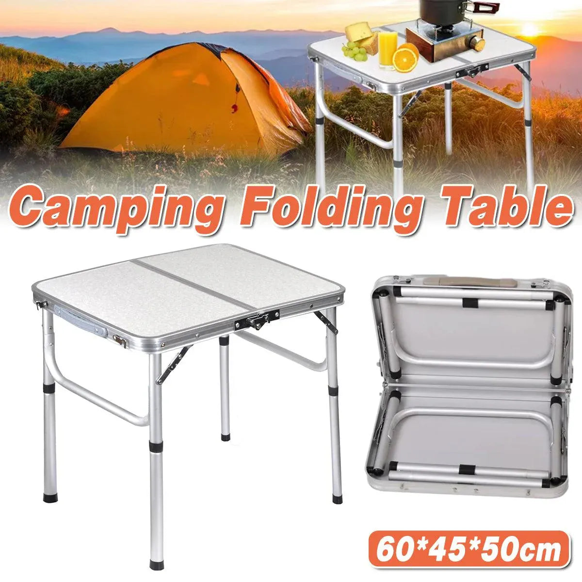 Yankalilla Aluminium Folding Camping Table, Silver
