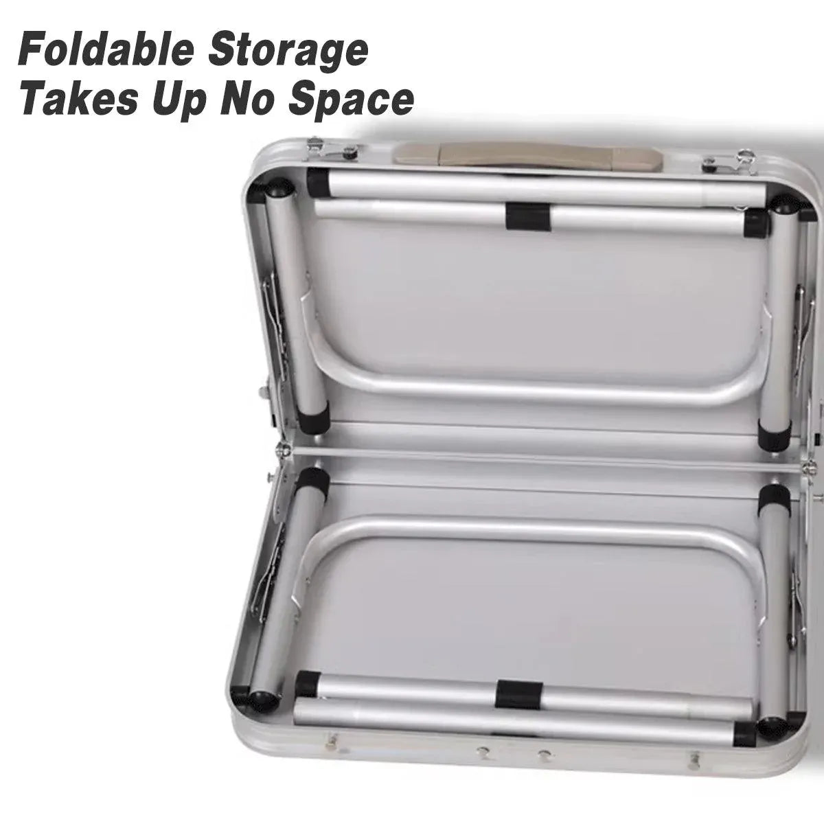 Yankalilla Aluminium Folding Camping Table, Silver