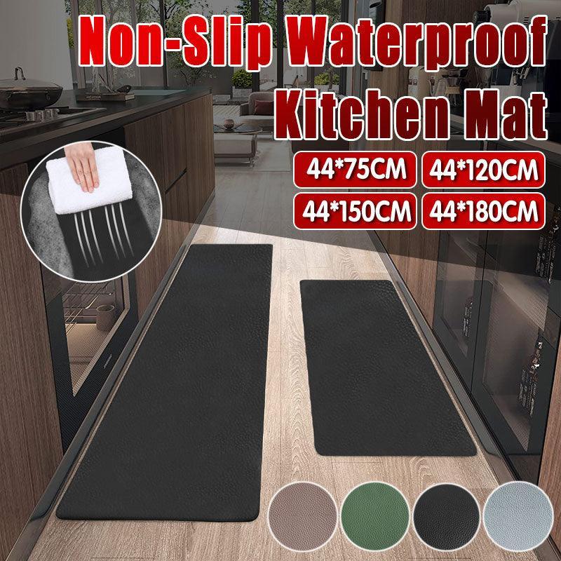 Blue cushioned PVC runner mat, 44 x 150 cm, laid on a floor