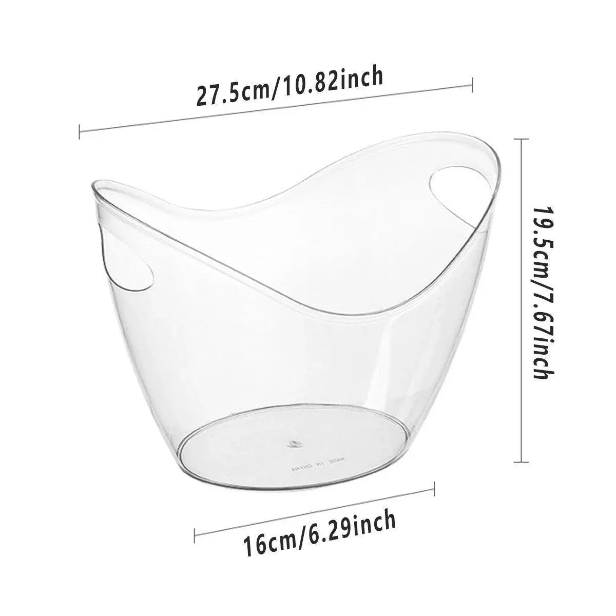 2 piece 3.5L clear ice bucket set