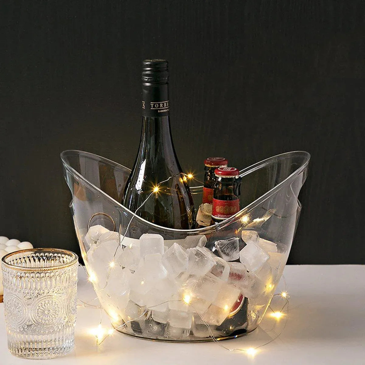 2 piece 3.5L clear ice bucket set