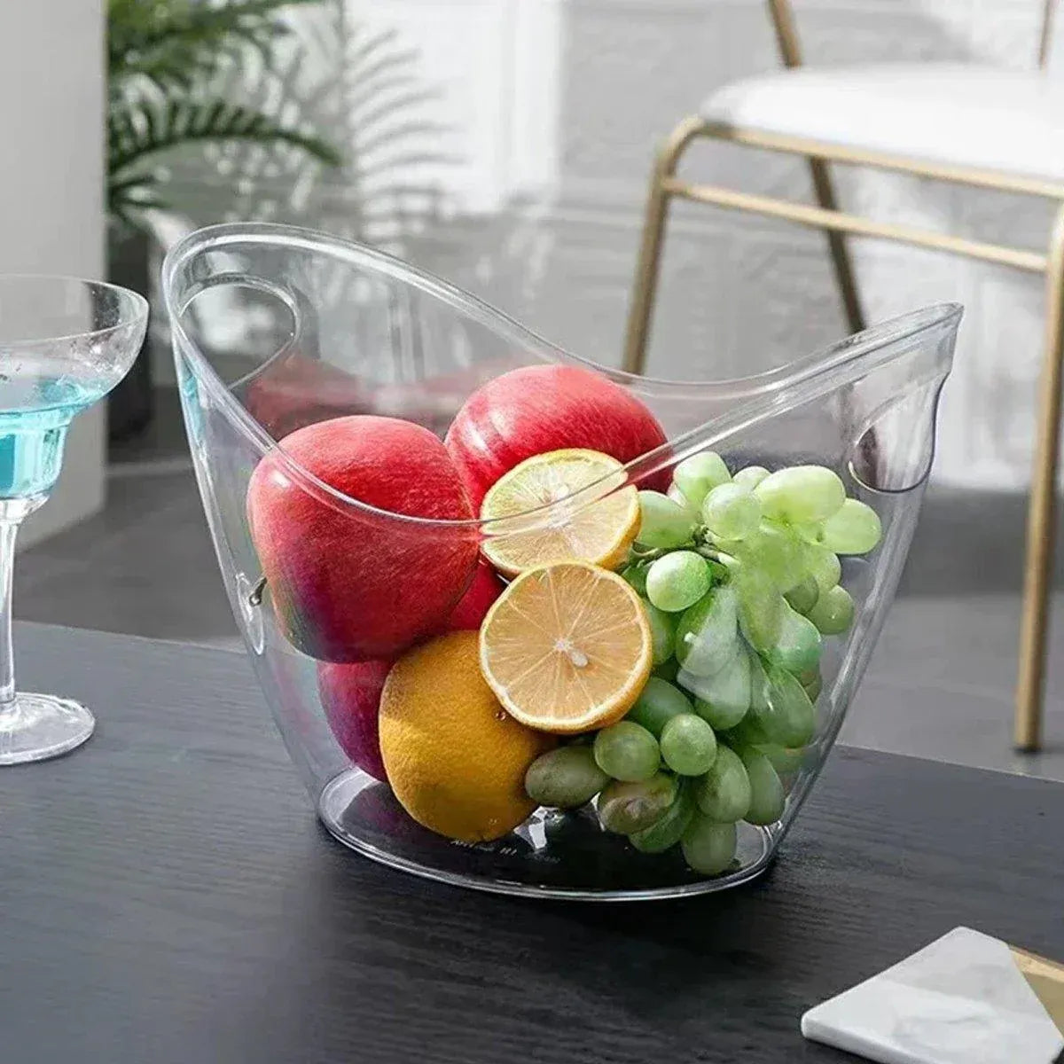 2 piece 3.5L clear ice bucket set