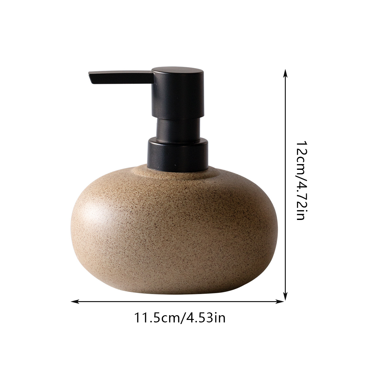Moron Ceramic Pump Bottle, 300ml, Beige