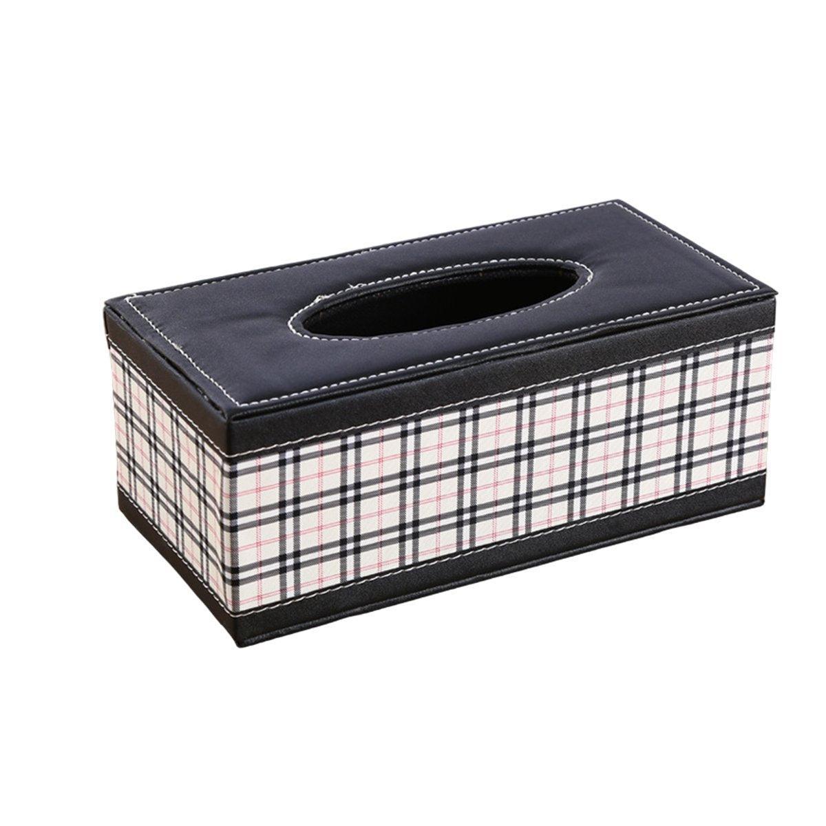 Top view of tissue box holder showing the open dispensing panel