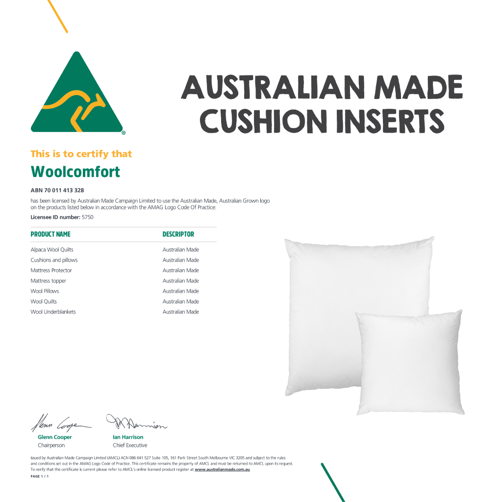 Luxor Twin Pack Hotel Cushion Inserts — 45 x 45cm, Made in Australia — Allure Home Collections