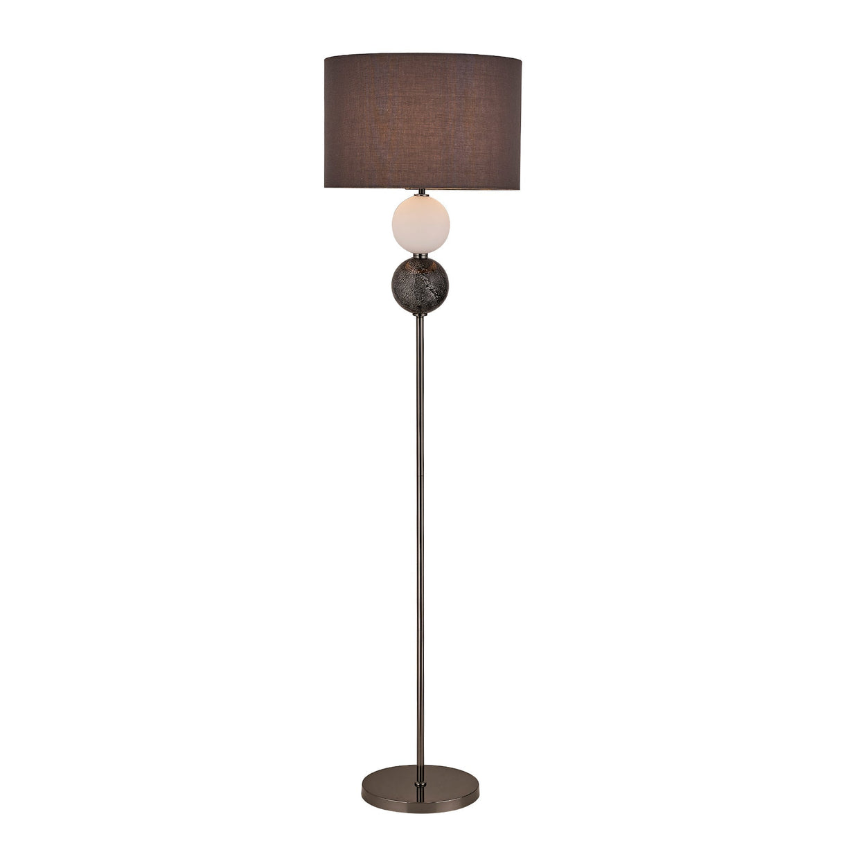 Textured Glass Orb Floor Lamp Pewter