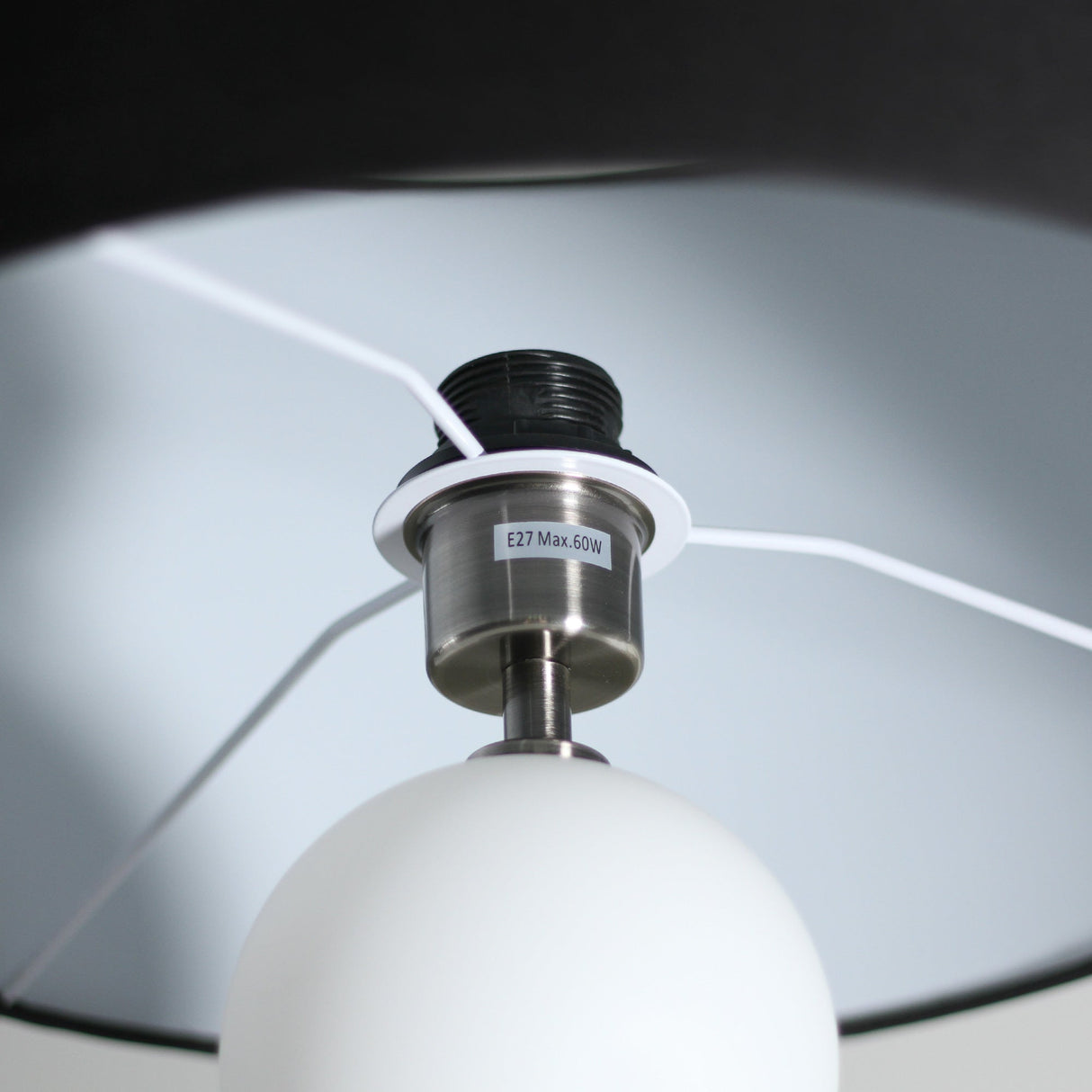 Textured Glass Orb Floor Lamp Pewter