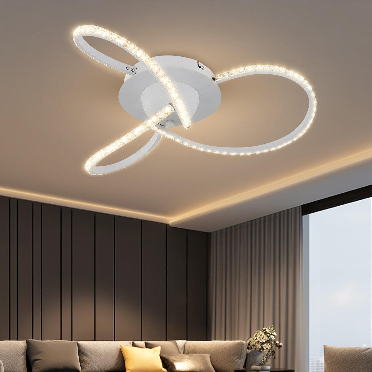 Irie Dimmable 3-Light LED Ceiling Light — White — Allure Home Collections