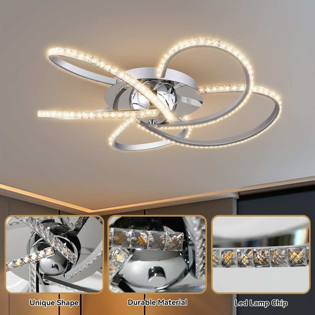 Irie Chrome Dimmable 5-Light LED Ceiling Light — Allure Home Collections