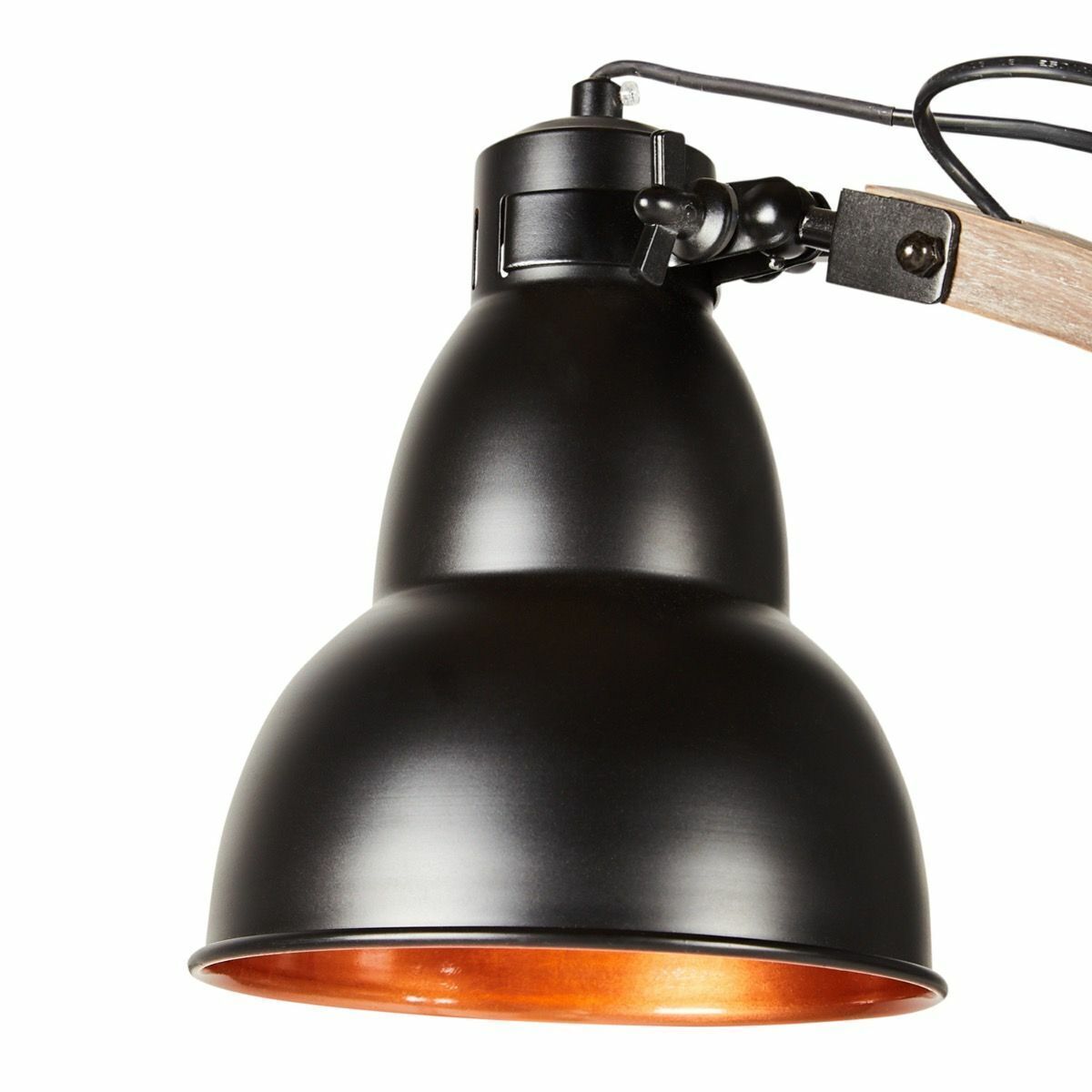 Adjustable Industrial Floor Lamp Matte Black with Copper Interior