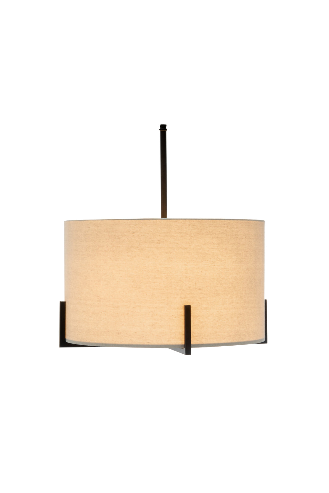 Modern Metal Pendant Light with Linen Shade Matte Black